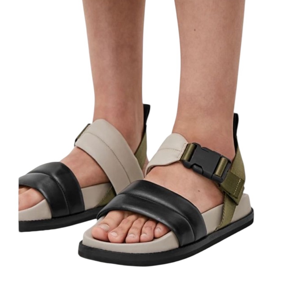 COS Black and Olive Green chunky Sandals